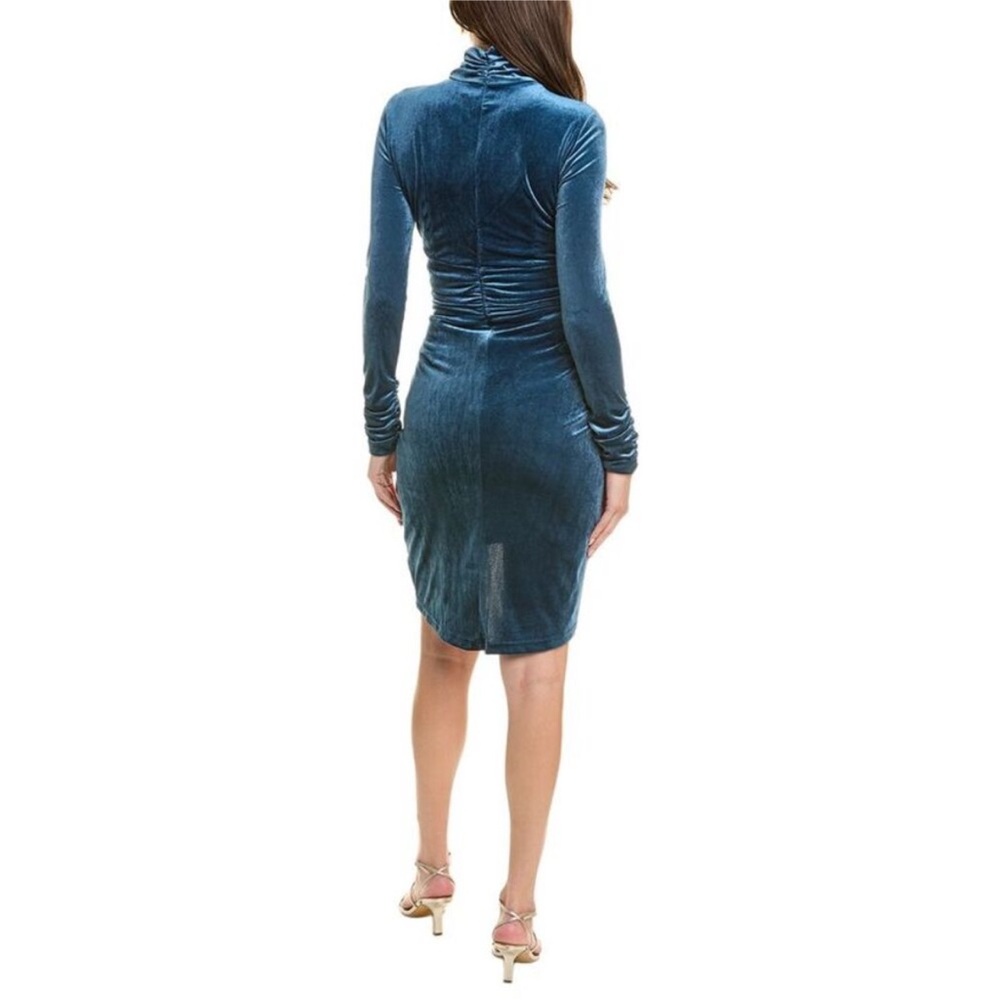 Rachel Parcell Teal/blue Velvet Long Sleeve Dress - Picture 2 of 3